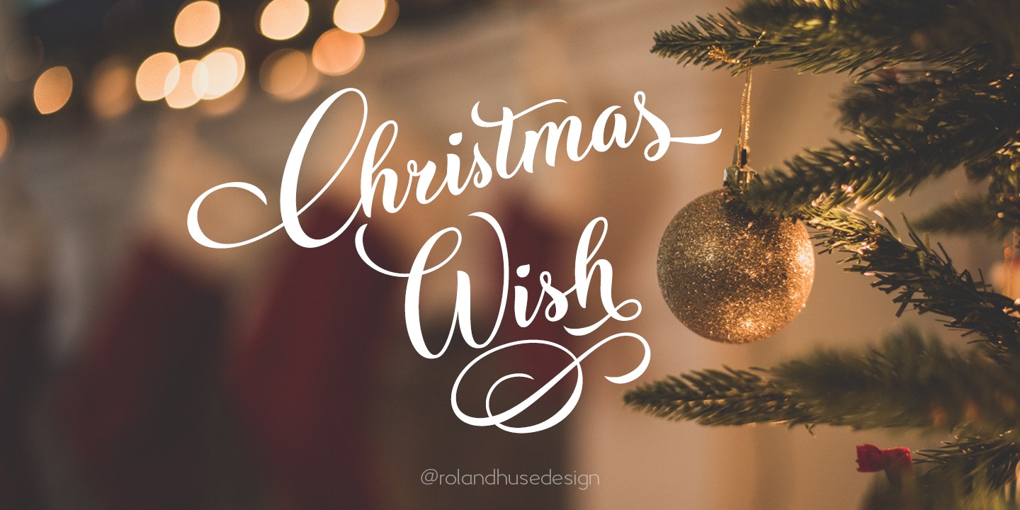 Beispiel einer Christmas Wish Monoline-Schriftart